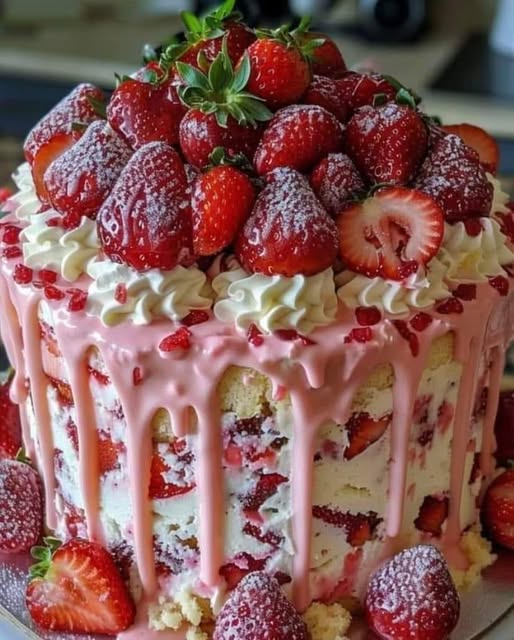 Strawberry Seismic Cake