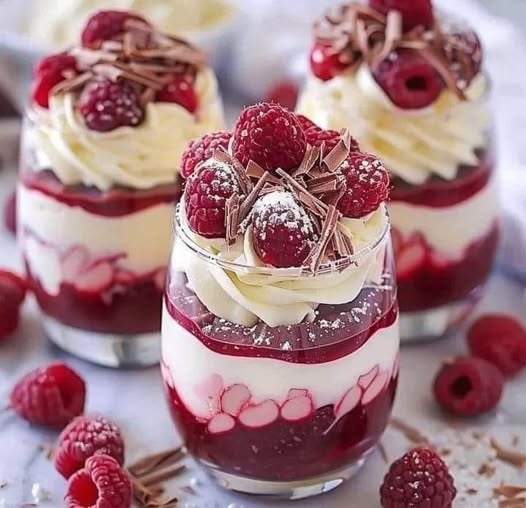 Heavenly Raspberry White Chocolate Mousse Parfait