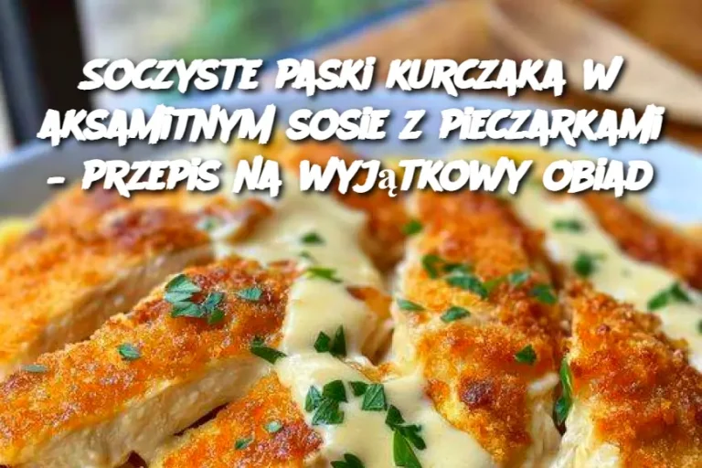 Soczyste paski kurczaka w aksamitnym sosie z pieczarkami – przepis na wyjątkowy obiad