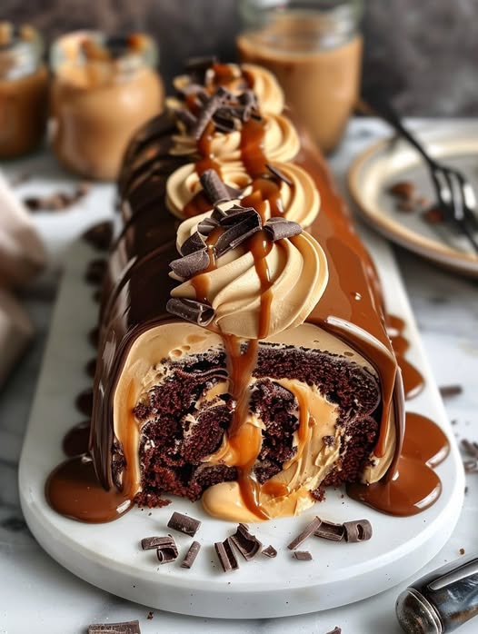 Chocolate Caramel Cream Roll